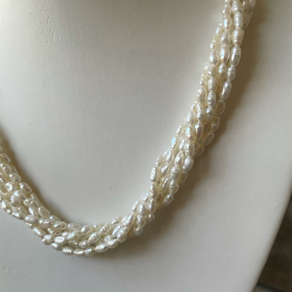 Freshwater Multi-Strand Pearl 14K Gold Plated Necklace - Picture 2 of 10